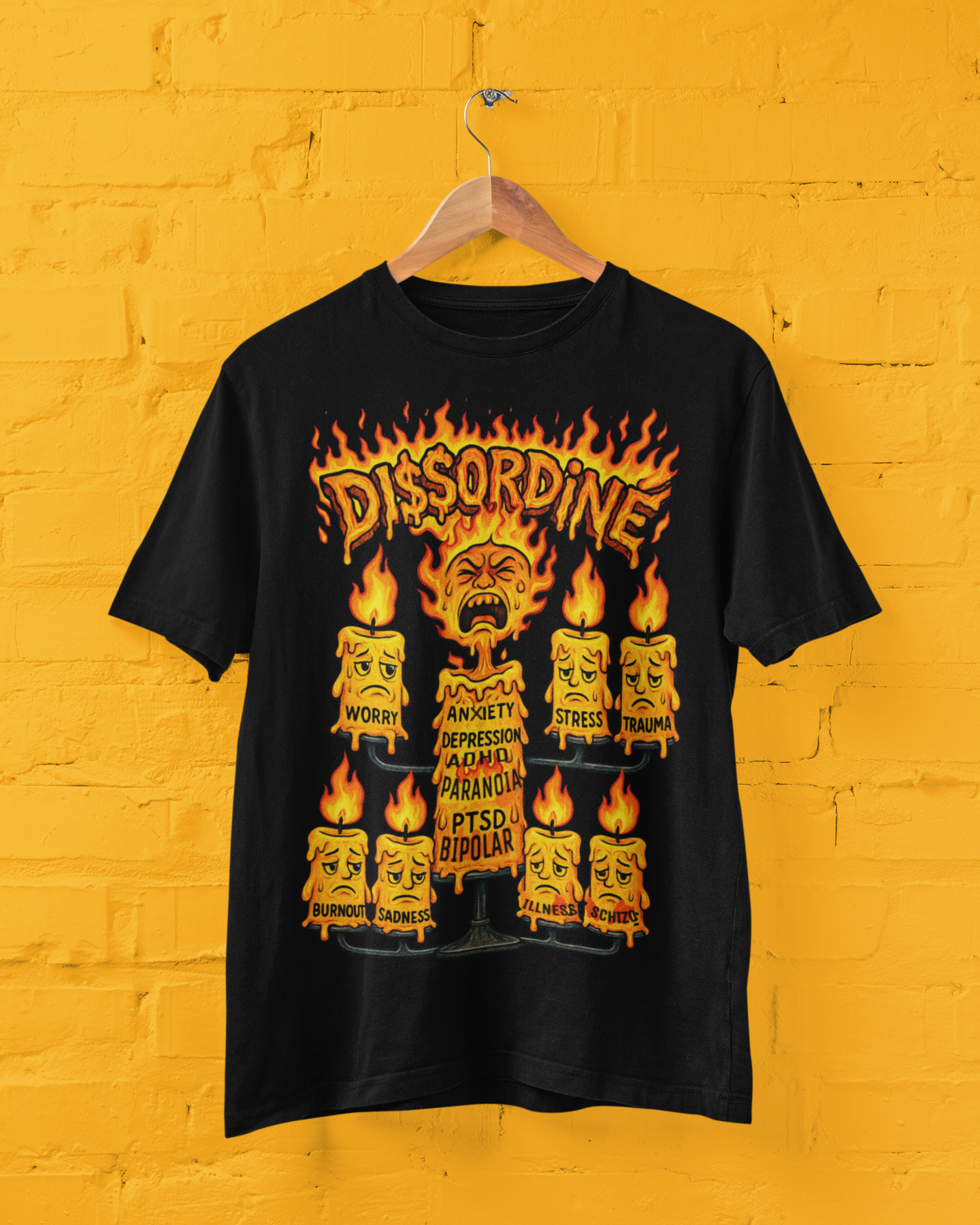 Burning Candle Tee - Black