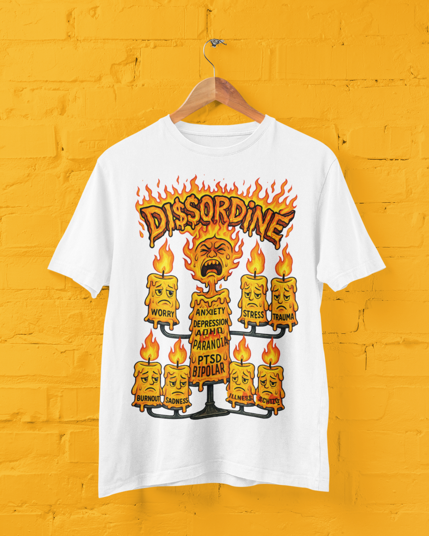 Burning Candle Tee - Red