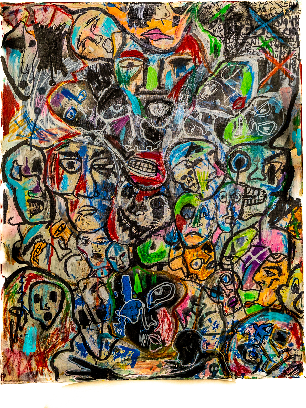 Emotional portrait painting created as a form of art therapy