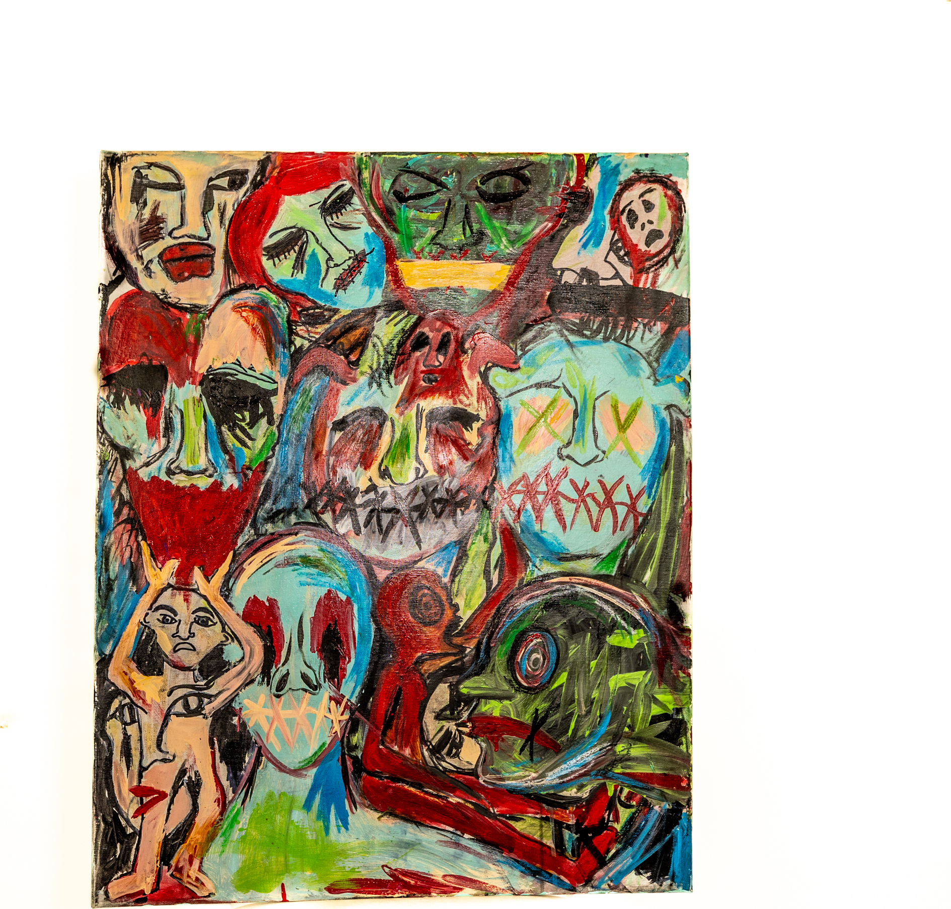 Bold expressionist canvas exploring the human mind