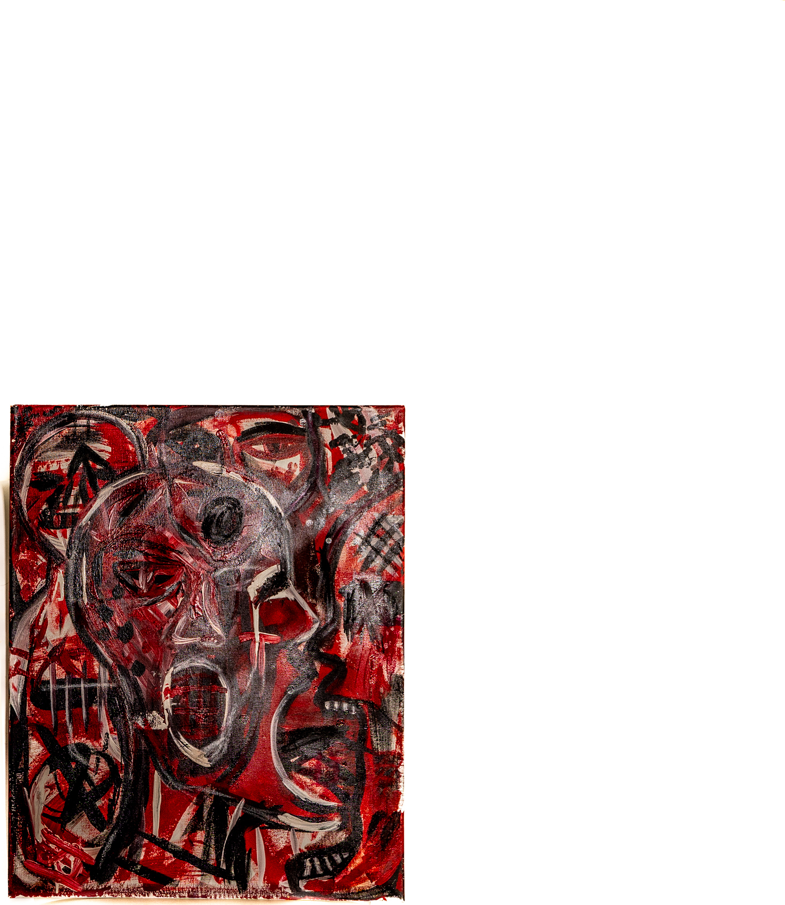 Hand-painted portrait exploring mental health themes