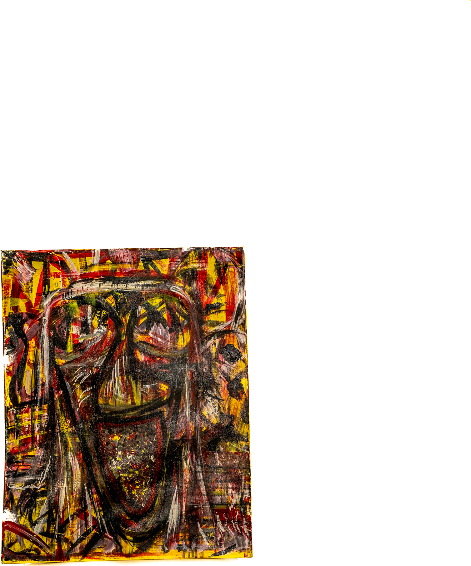 Expressive multi-face composition painted from the soul
