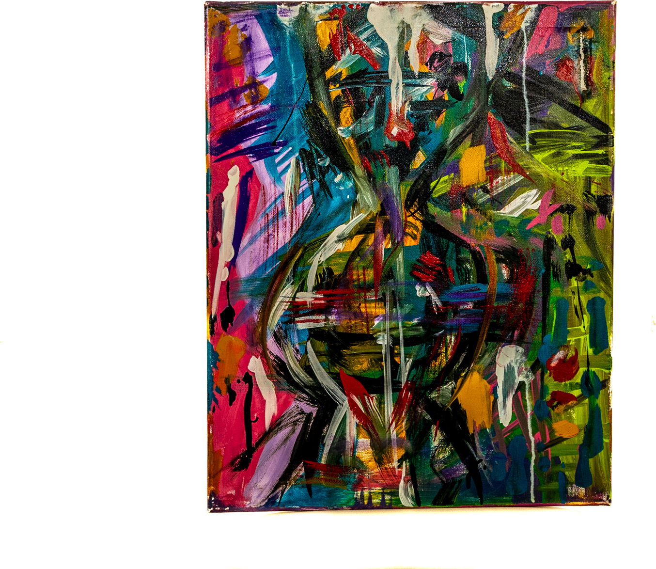 Layered emotional painting reflecting the mental health journey