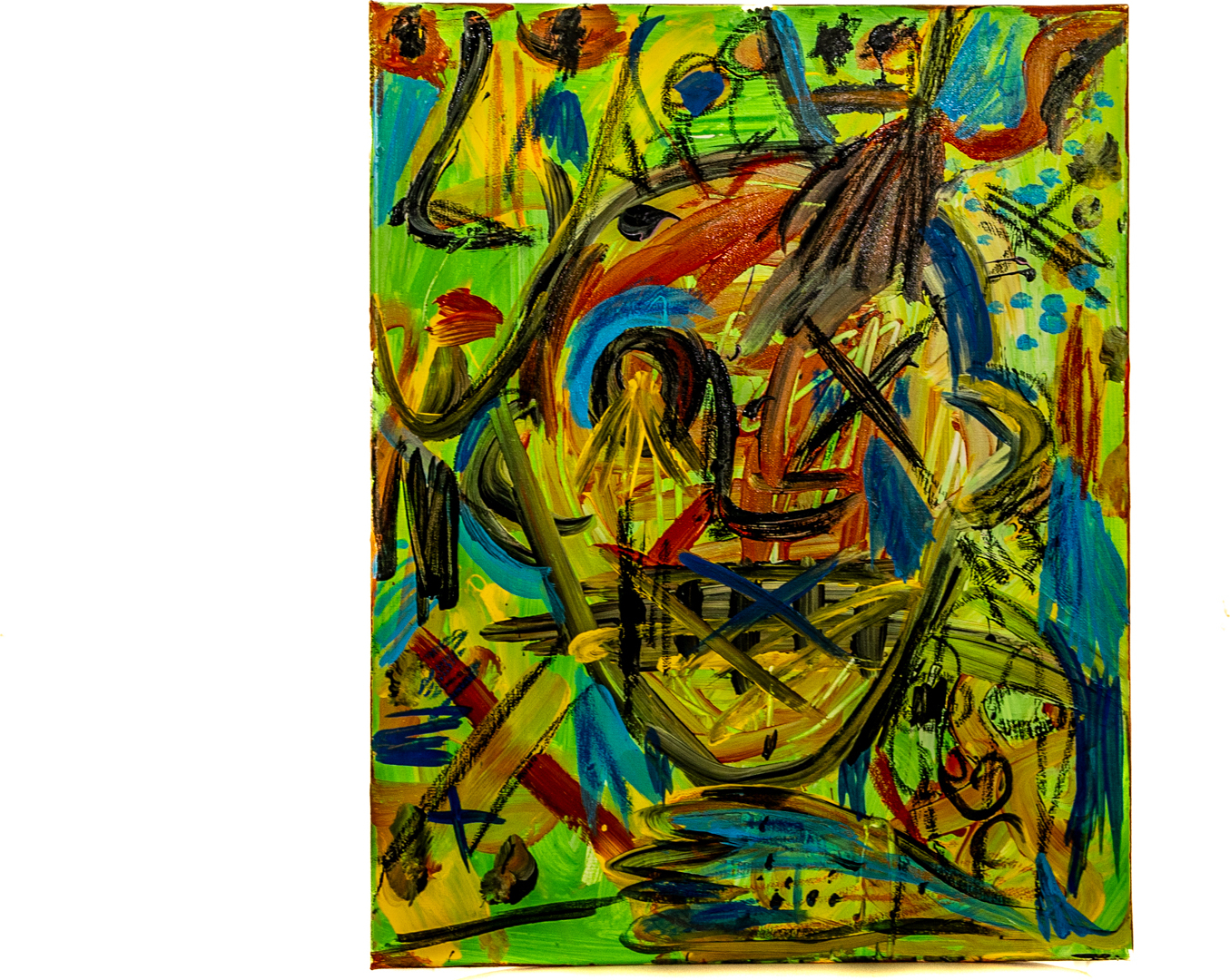 Vibrant original artwork blending abstract forms and faces