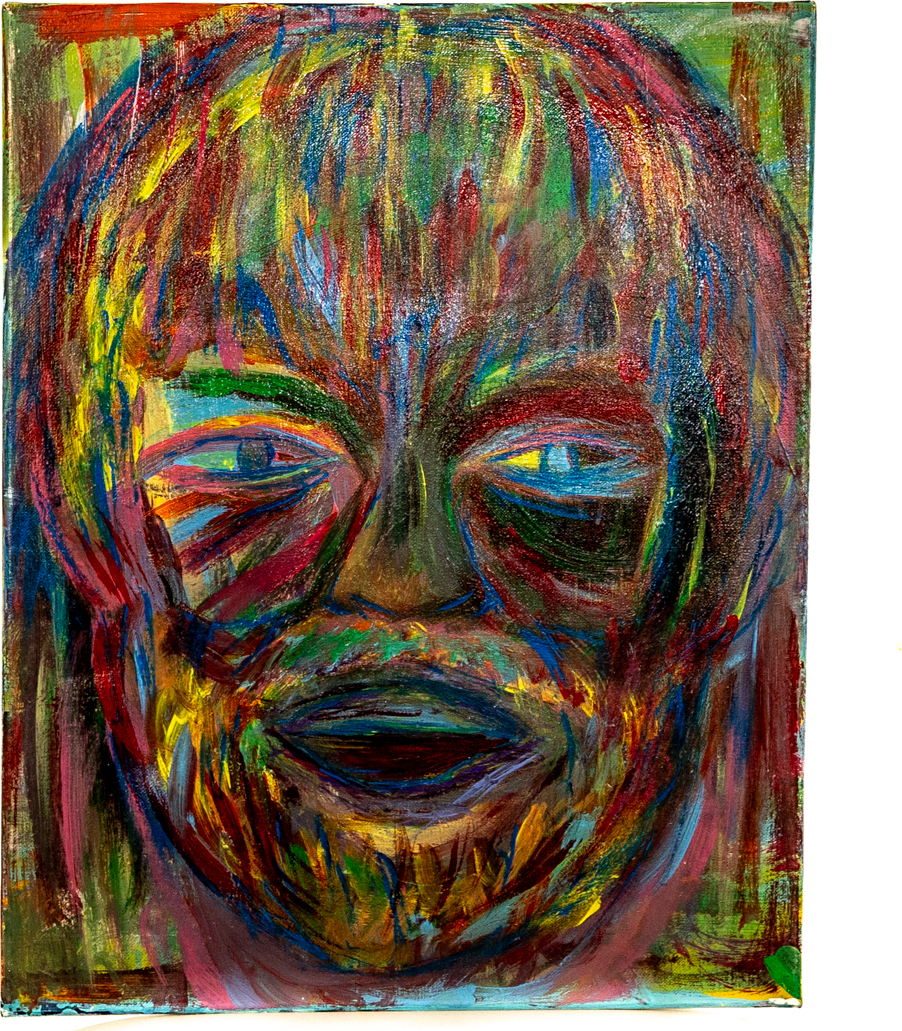 Raw expressionist portrait painted from lived experience