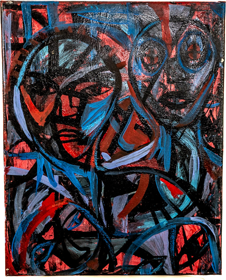 Bold expressionist portrait exploring emotion and identity