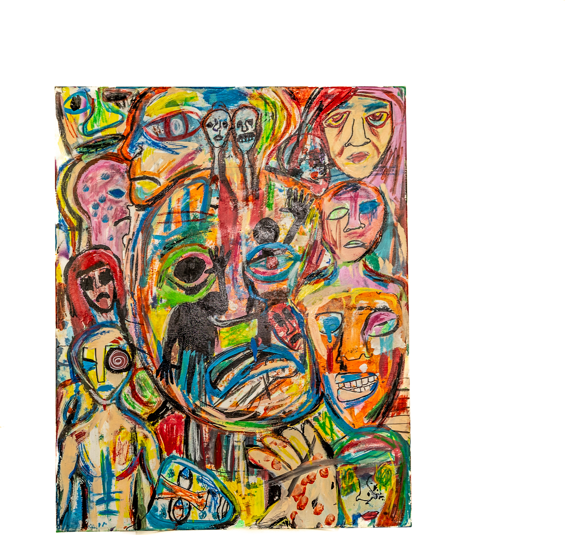 Vibrant original artwork blending faces and abstract color