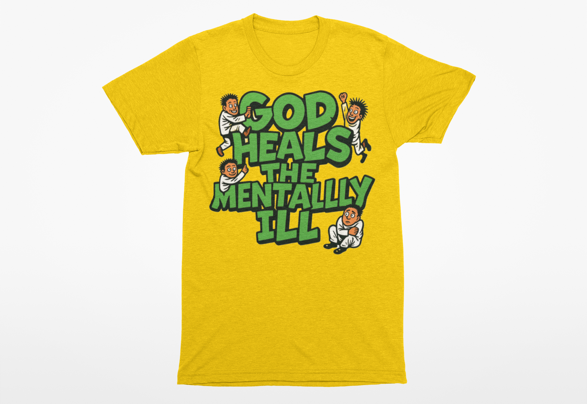 God Heals Tee - Yellow