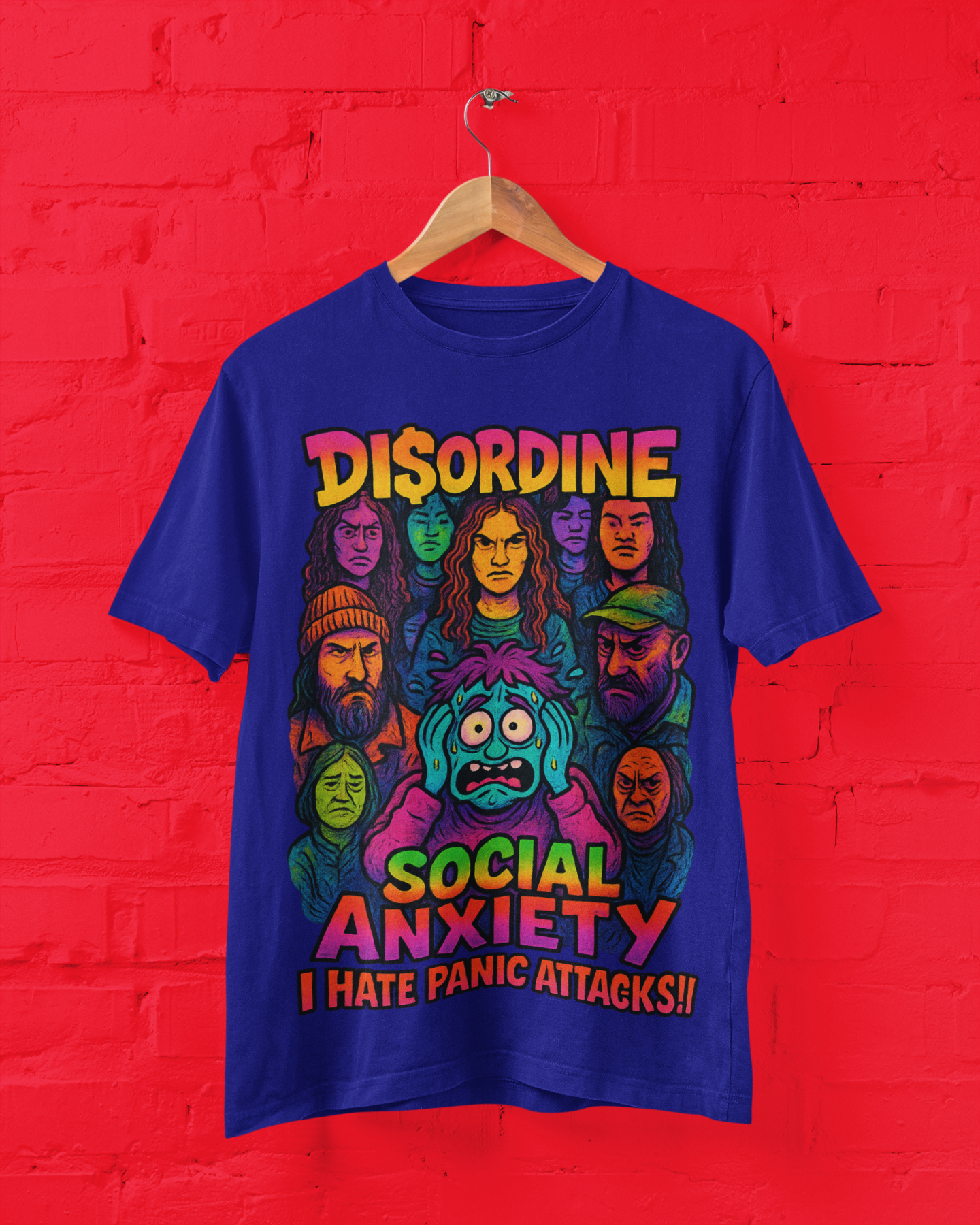 Social Anxiety Tee - Navy Blue